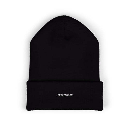 embroidered cuffed beanie minimalist winter hat — EtherealPlot