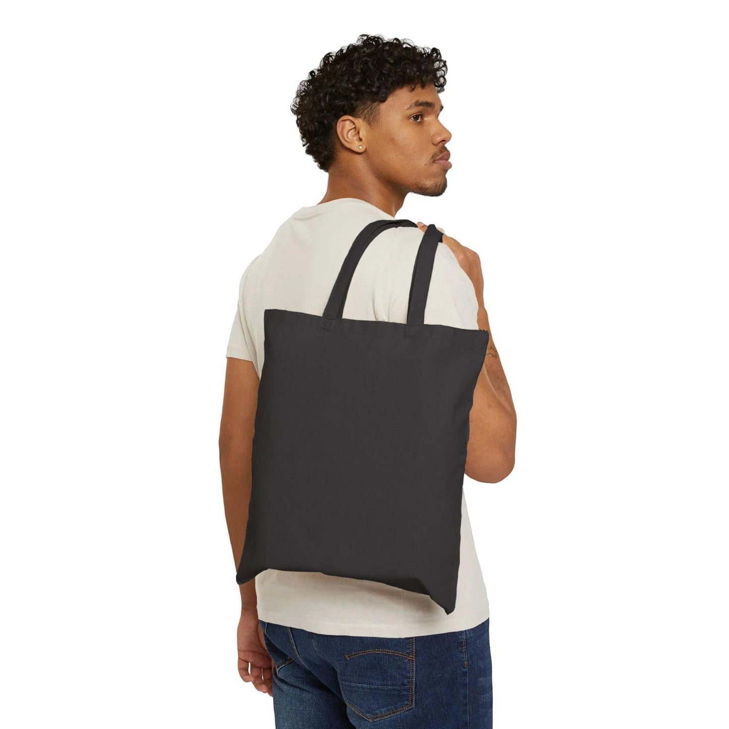 black cotton canvas tote bag - EtherealPlot