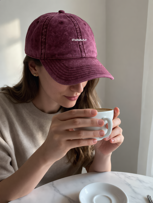 vintage washed embroidered cap - EtherealPlot