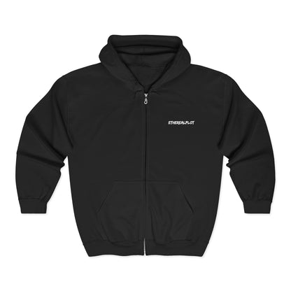 full-zip hoodie in black - EtherealPlot