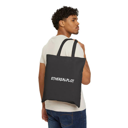 black cotton canvas tote bag - EtherealPlot