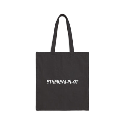 black cotton canvas tote bag - EtherealPlot